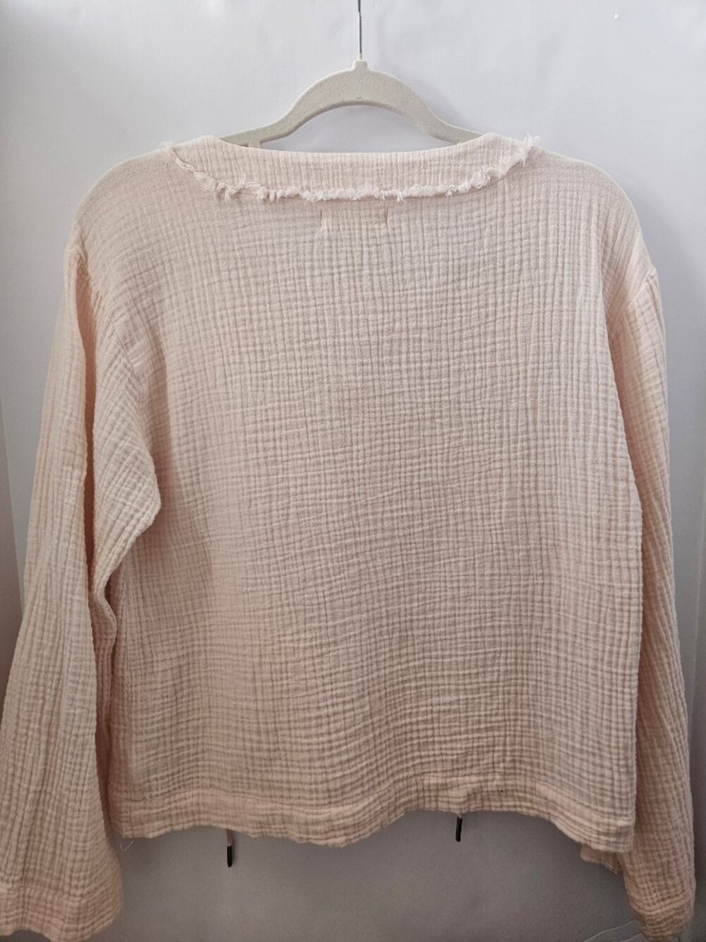 Cloth & Stone Anthropologie Lace-Up Gauze Peasant Blouse in Spring Rose Sz M - Picture 8 of 13